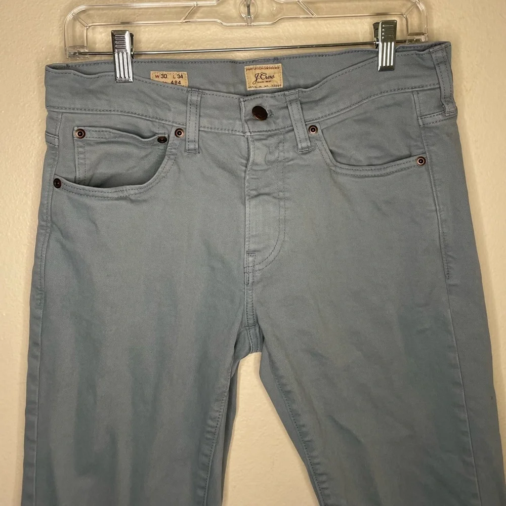 J. Crew 484 Stretch Slim Narrow Tapered Leg Light Blue 34” Inseam - Picture 5 of 7
